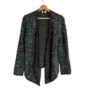 Anthropologie Moth Women Chunky Knit Cardigan Sweater Size S Wool Blend Boho